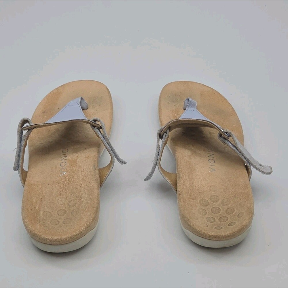 Vionic Sandal Shoe Wanda Orthotic Blue Women Sz 10 Flat Thong Adjustable Slip-On - Picture 6 of 7